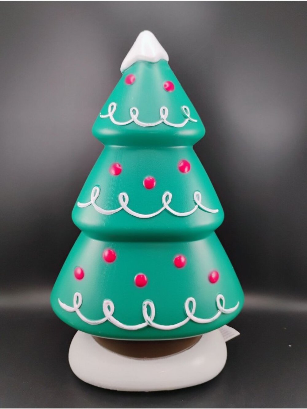 Lighted Christmas Tree Decor Green Plastic Battery Operated Festive Tabletop Acc